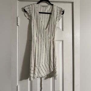 Abercrombie & Fitch Cream and Blue Striped Top